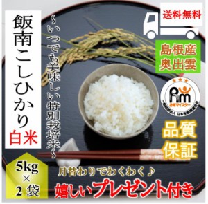 お米 令和5年産 10kg 奥出雲 飯南米 特別栽培米 コシヒカリ 白米 5kg×2袋 嬉しいプレゼント付き 送料無料