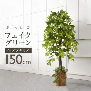 人工観葉植物 ベンジャミン 大型 フェイクグリーン 高さ150cm おしゃれ 風水 引っ越し祝い プレゼント インテリア 造花 リアル お手入れ