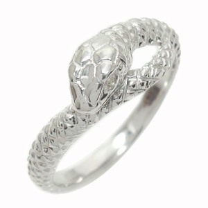指輪 蛇 指輪 k10ホワイトゴールド ダイヤモンド  スネーク ピンキーリング レディース【送料無料】