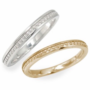ペアリング マリッジリング 2本セット 誕生石 ホワイトゴールドイエローゴールド 10金 結婚指輪  メンズ セット価格 ハート ミル