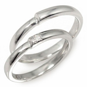 ペアリング マリッジリング ダイヤモンド 2本セット 18金 ホワイトゴールド 指輪 誕生石 結婚指輪 レディース メンズ セット価格