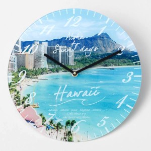 ハワイ 壁掛け時計 掛け時計 ハワイアン インテリア 雑貨 ビーチ マリン 海 オーシャンクロック （WAIKIKI ワイキキ） 風景 景色 写真 お