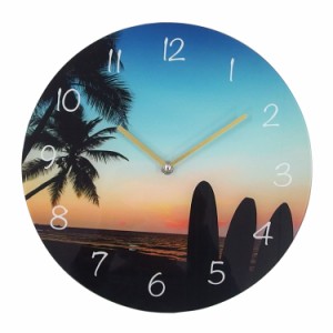 ハワイアン 時計 壁掛け時計 掛け時計 ハワイ インテリア 雑貨 アメリカン カリフォルニア 西海岸 おしゃれ 南国 リゾート ビーチ マリン