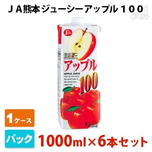 【送料無料】ジューシー アップル 100 1000ml 6本セット ＪＡ熊本 フルーツジュース 1ケース