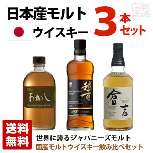 【送料無料】国産モルトウイスキーセット 飲み比べ 3本セット タイプ別 ジャパニーズウイスキー