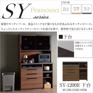 パモウナ キッチン カウンター 食器棚下台 完成品 NANOトップ おしゃれ SY-1200R下台 幅120 奥行50cm 高さ94cm すっきり