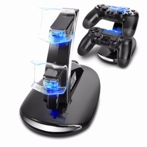 2 PS4コントローラー　LED充電器　 Playstation4  コントローラー　LED　充電スタンド miniUSB 2台同時充電対応 