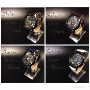 1 腕時計 メンズ  ステンレススチール     高品質 レザー 革 ベルト　アナログ　クォーツ ビジネス ウォッチ  ギリシャ文字  時計  
