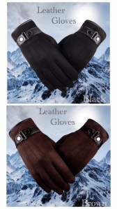 1 手袋　メンズ　革手袋　スエードレザー　グローブ　メンズ　革 防寒 防水　 スマートフォン対応 スマホ手袋　保温　ブラック　ブラウン
