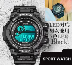 4 腕時計 スポーツ腕時計　時計　デジタル式  LED デジタル腕時計　デジタル 自転車　スポーツ  アウトドア キャンプ　ランニング 男女兼