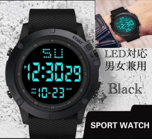 1　腕時計 スポーツ腕時計　時計　デジタル式  LED デジタル腕時計　デジタル 自転車　スポーツ  アウトドア キャンプ　ランニング 男女