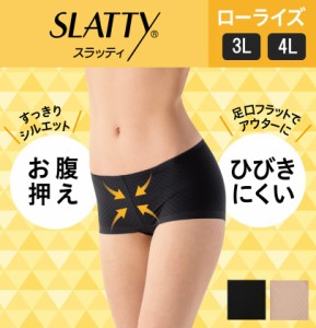 【ATSUGI公式】 SLATTY スラッティ ヘムショーツ ローライズ丈 ダイヤ柄 3L・4Lサイズ 80348QS アツギ ショーツ レディース 大きいサイズ