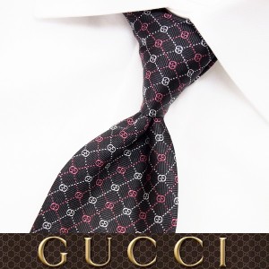 送料無料 53 GUCCI グッチ ブラック SILK ネクタイ