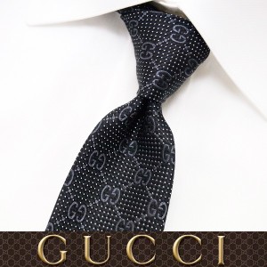 送料無料 61 GUCCI グッチ ブラック SILK ネクタイ