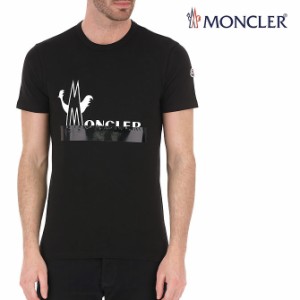 送料無料!!111 MONCLER モンクレール 8C70910 8390T ロゴ プリント Tシャツ ブラック