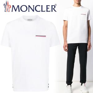 送料無料!!114 MONCLER モンクレール 80075 00 8390Y トリコロール ポケット付き Tシャツ ホワイト