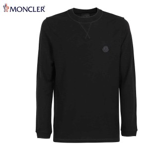 送料無料 20 MONCLER モンクレール 8D00004 899GQ ブラック 長袖 Tシャツ クルーネック ウールピケ