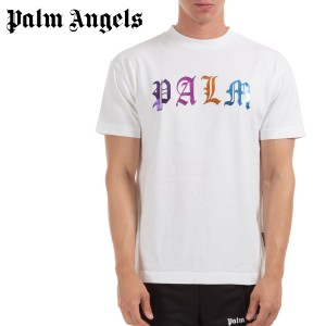送料無料!!6 PALM ANGELS パーム エンジェルス PMAA001E20JER007 ロゴ ホワイト 半袖 Tシャツ