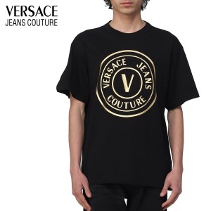 送料無料 2 VERSACE JEANS COUTURE 74GAHT05 CJ00T ブラック Tシャツ カットソー 半袖