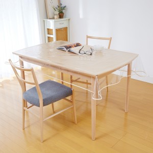 汚れ防止 透明 ビニールクロス テーブル保護カバーマット 120×150cm：2〜4人掛け用　テーブルをキズや汚れから守ります！質感を活かせる