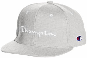 【Champion】（チャンピオン）ストレートキャップ　グレー（581-003Agray）57cm-59cm(サイズ調節可) 綿100％　UV対策 男女兼用