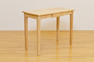 木製テーブル　90×45　UMT-9045　ナチュラル（NA）引出し付きデスク 　 天然木 　90cm幅