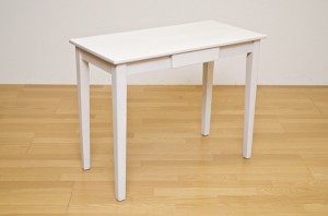 木製テーブル　90×45　UMT-9045　ホワイトウォッシュ（WW）引出し付きデスク 　 天然木 　90cm幅
