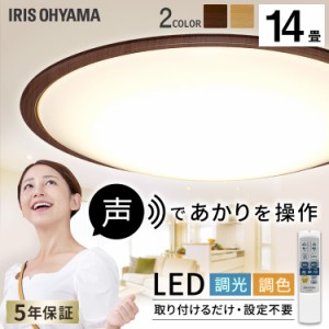 ★500円オフクーポン配布中★ LED ライト LEDシーリングライト 5.11 音声操作 ウッドフレーム 14畳 調色 ナチュラル CL14DL-5.11WFV-U ア