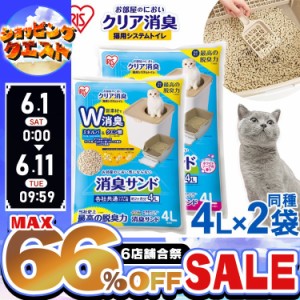 ★限定価格！1日~★ 【2個セット】猫砂 消臭サンド お部屋のにおいクリア消臭 猫用システムトイレ 消臭サンド 4L ONCM-4LS ONCM-4L アイ