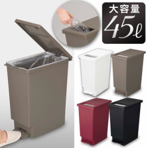 【最大66％オフセール開催！】 ゴミ箱 ごみ箱 45L ユニード プッシュ＆ペダル ダストボックス くずかご おしゃれ 2WAY ふた付き スリム 