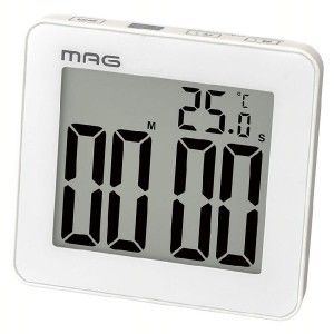 MAG 防塵 防滴 タイマー アクアミニット ホワイト TM-603 WH-Z 時計 置き時計 置時計 デジタル 温度計 防水 勉強 学生 キッチン