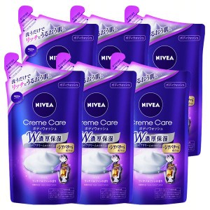 [6個セット]ニベア クリームケア ボディウォッシュ パリスリッチパルファン 詰替 360ml 花王 NIVEA ボディソープ つめかえ用 保湿 リッチ