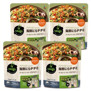 ★5％オフクーポン有り！★ 【4個】bibigo パパッとK−Food 海鮮にらチヂミ bibigo ビビゴ 韓国 本格 簡単韓国 CJ チヂミ 韓国おかず 