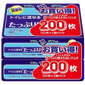 【最大66％ｵﾌｾｰﾙ開催！】 おしりふき 介護用品 流せる アクティ トイレに流せる たっぷり使える おしりふき 100枚×2個パック アク