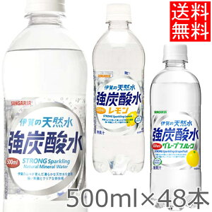 炭酸水 強炭酸水 500ml 48本入 伊賀の天然水 48本 【代引き不可】天然水 水 ミネラルウォーター 炭酸 飲料 ウォーター 炭酸飲料 スパーク