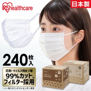マスク 不織布 日本製 国産 アイリスオーヤマ 240枚入り プリーツマスク プリーツ PN-NC240 全2サイズ 全2サイズ ふつう 小さめ 使い捨て