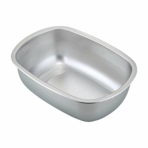 ★10％OFFｸｰﾎﾟﾝ有り★ 【洗い桶 ステンレス】ステンレス製の小判型洗い桶 足付【食器 シンクまわり】下村企販 30248