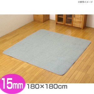 送料無料 ボリュームラグマット15mm 180×180cm【TD】【イケヒコ】【ラグ カーペット 厚手 ボリュ