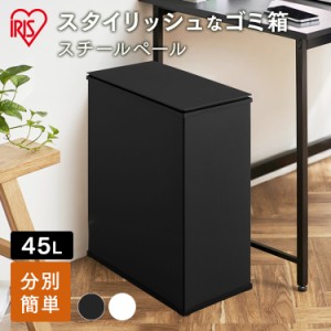 スチールペール STPL-45 ブラック スチール ペール 45L ゴミ箱 ごみ箱 ダストボックス スリム シンプル コンパクト キッチン リビング 分