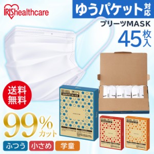 マスク 不織布 アイリスオーヤマ 使い捨て プリーツマスクふつうサイズ 小さめサイズ 学童サイズ 【メール便】【代金引換不可 後払い決済