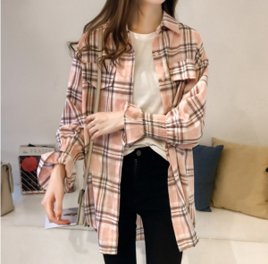 Hd限定ピンク チェック シャツ コーデ 最高の花の画像