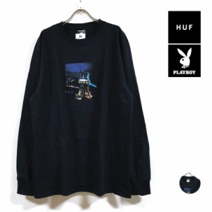 HUF ハフ × PLAYBOY プレイボーイ コラボ BRIGHT LIGHTS 長袖 Tシャツ メンズ 送料無料