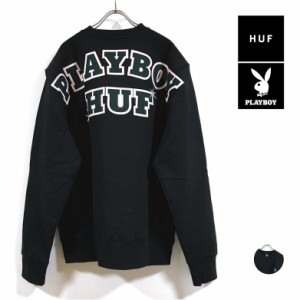 HUF ハフ × PLAYBOY プレイボーイ コラボ RABBIT HEAD CREW スウェット 長袖 裏起毛 メンズ 送料無料