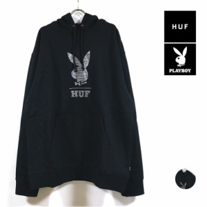 HUF ハフ × PLAYBOY プレイボーイ コラボ RHINESTONE P/O HOODIE パーカー 長袖 裏起毛 メンズ 送料無料