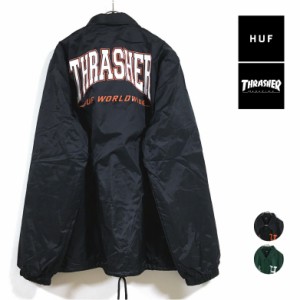 HUF ハフ × THRASHER スラッシャー コラボ SPLIT COACHES JACKET コーチ ジャケット 長袖 メンズ 送料無料