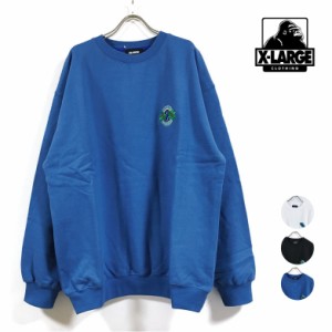 XLARGE エクストララージ HOLIDAY CREWNECK SWEAT スウェット 長袖 メンズ 送料無料 胸刺繍 バックプリント クルーネック トレーナー