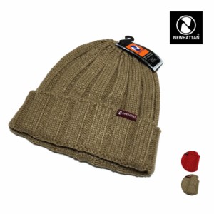 NEWHATTAN ニューハッタン ACRYLIC RIB KNIT ニットキャップ ユニセックス 送料無料 アクリル リブ ダブル ビーニー CAP 帽子