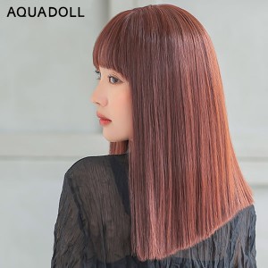 【おまけ付き】アクアドール ブラントカットセミロング [wg328] (送料無料) AQUADOLL ウィッグ ミディアム フルウィッグ 耐熱 wig ストレ