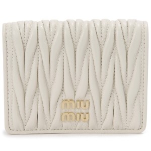 ミュウミュウ 二つ折り財布 レディース ホワイト 5MV204 2FPP F0009 BIFOLD WALLET BIANCO MIU MIU 【並行輸入品】