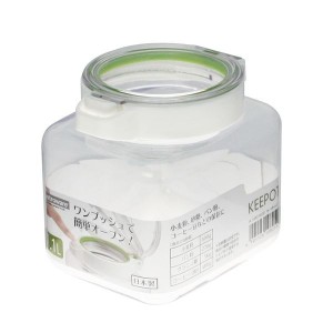 食品保存容器 キーポット 1.1L ホワイトグリーン A-1082WG 岩崎工業